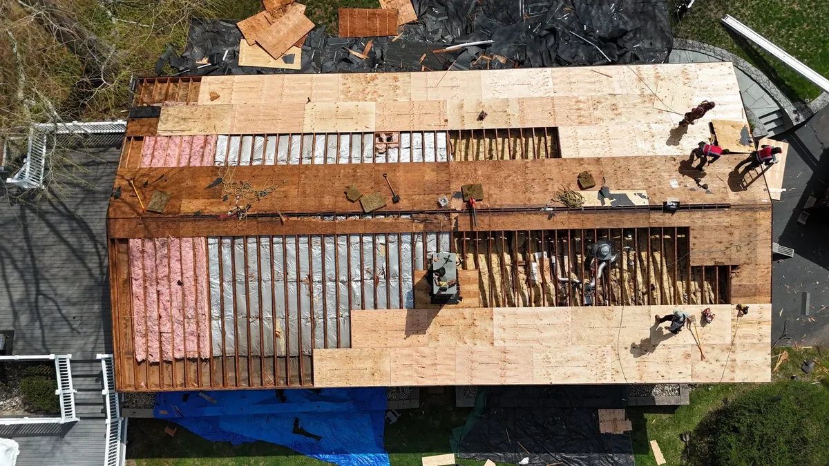 Full roof replacement in progress on a Connecticut home